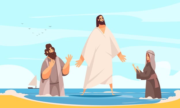 milagro de jesus camina sobre el agua