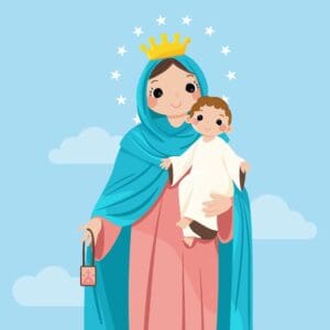 la Virgen María y jesus