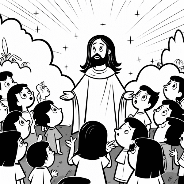 Jesús enseñando a niños