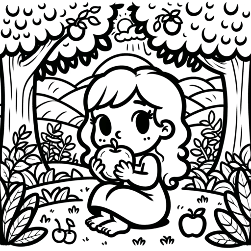 Eva comiendo la manzana