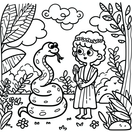 La serpiente hablando con Eva