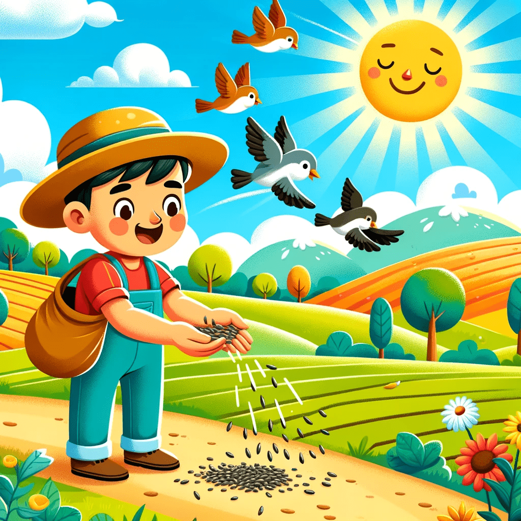 Parábola del sembrador para niños semillas en el camino 
